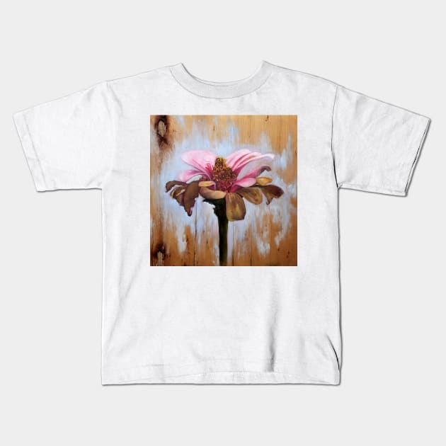 Pink Zinnia Kids T-Shirt by Naturally Rose